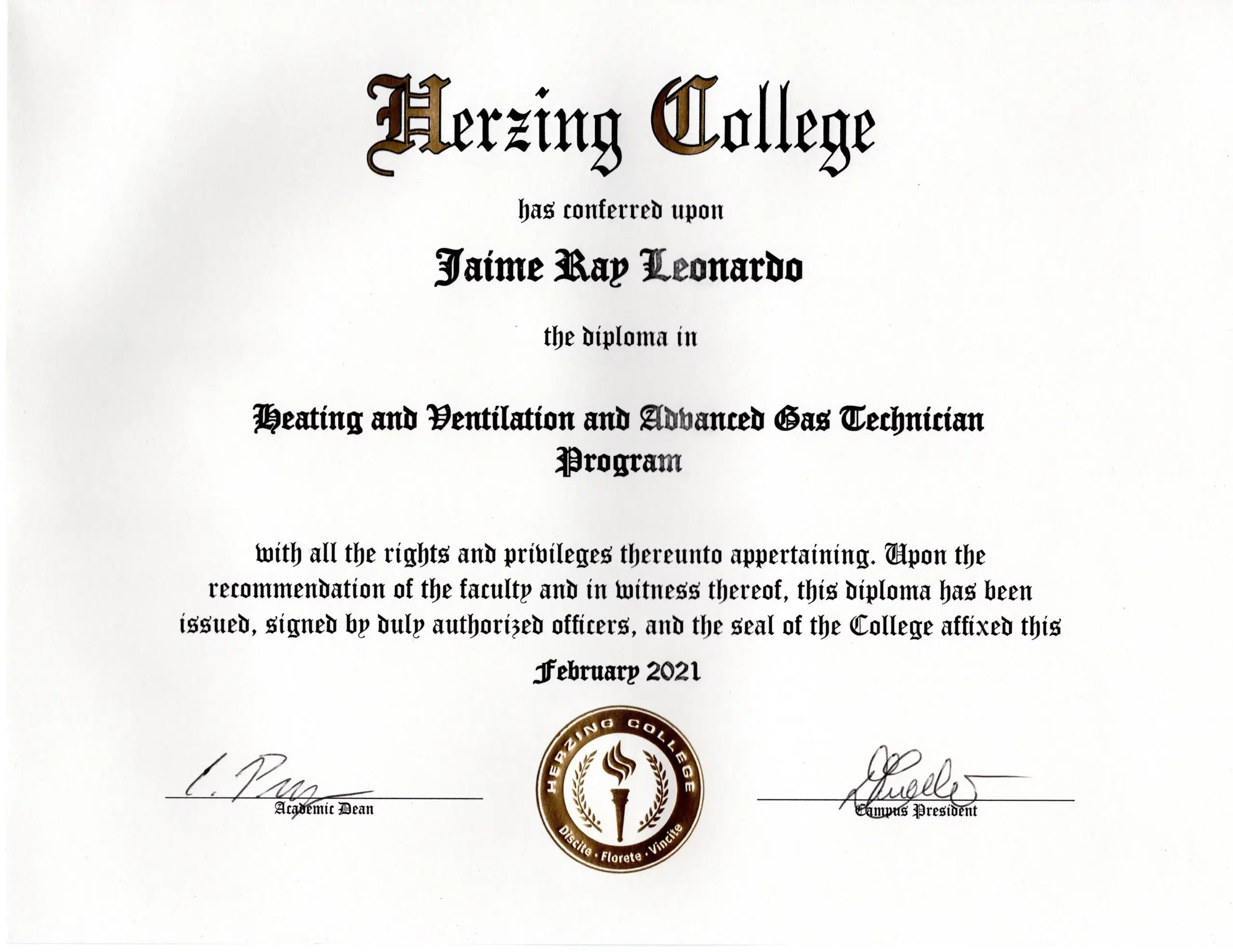 prowavesolutions.ca Certification Diploma from Herzing College